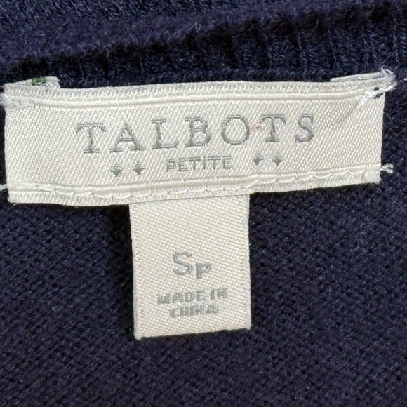 Talbots Navy Blue Beaded Sweater Women's Long Sleeve/size SP - Picture 7 of 8